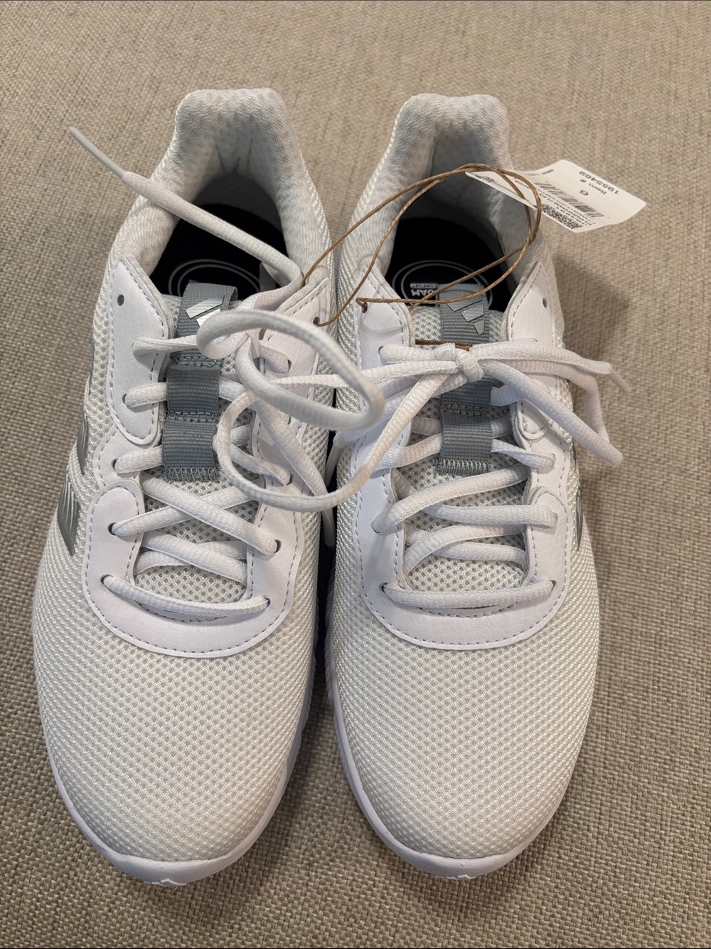 Adidas Cloudfoam Flex Sneakers Size 6 Wide White/Silver NWT